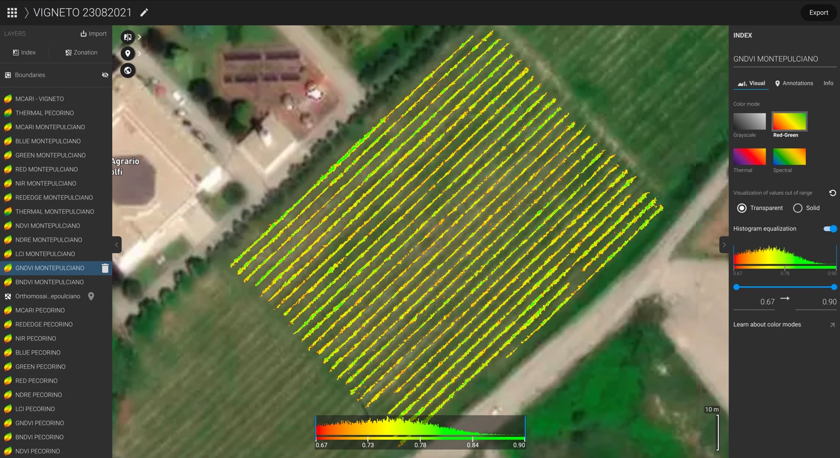 mappature aeree prodotte dal progetto Pegasus