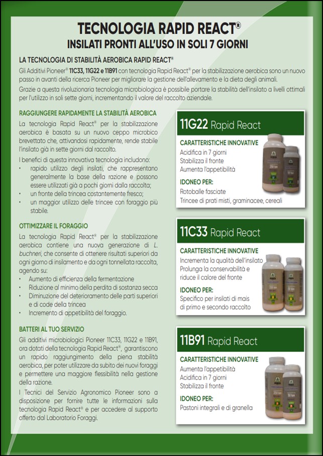anteprima del volantino degli additivi microbiologici Pioneer con tecnologia Rapid React