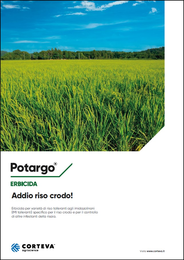 Anteprima della brochure dell'erbicida Potargo per il riso