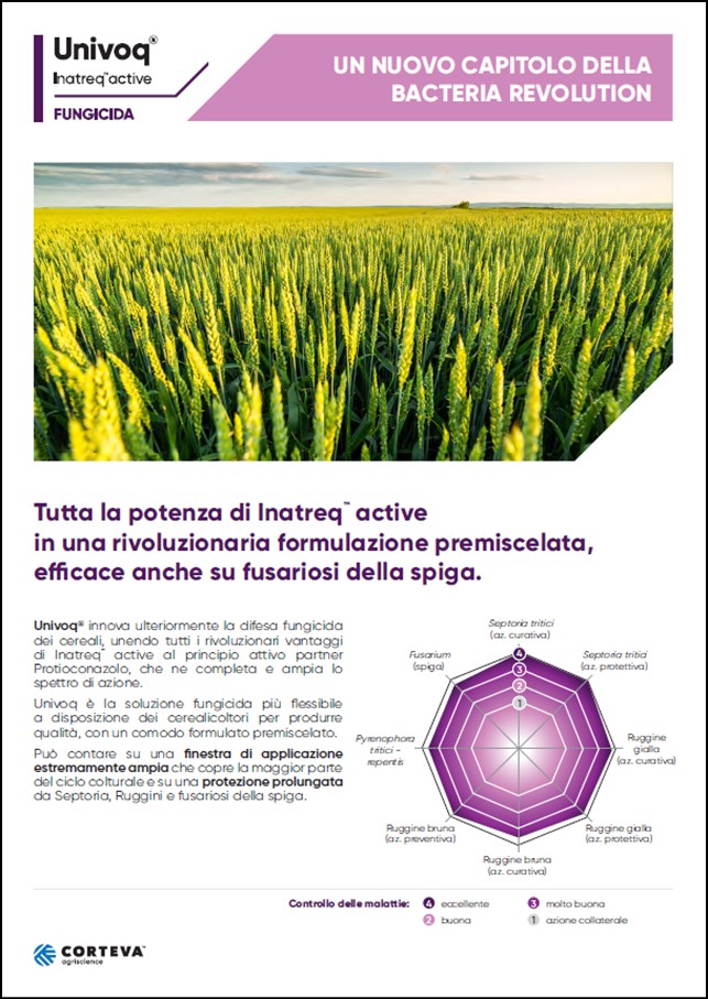 Anteprima della brochure del fungicida Univoq per i cereali