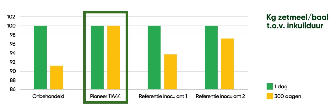 Verhouding zetmeel tov inkuilduur